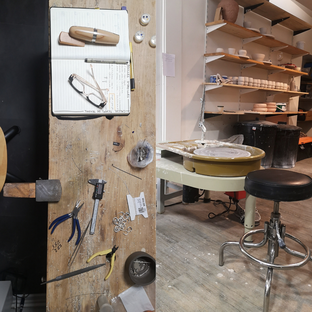 Atelier le banc espace de travail artisanat tour porterie céramique joaillerie